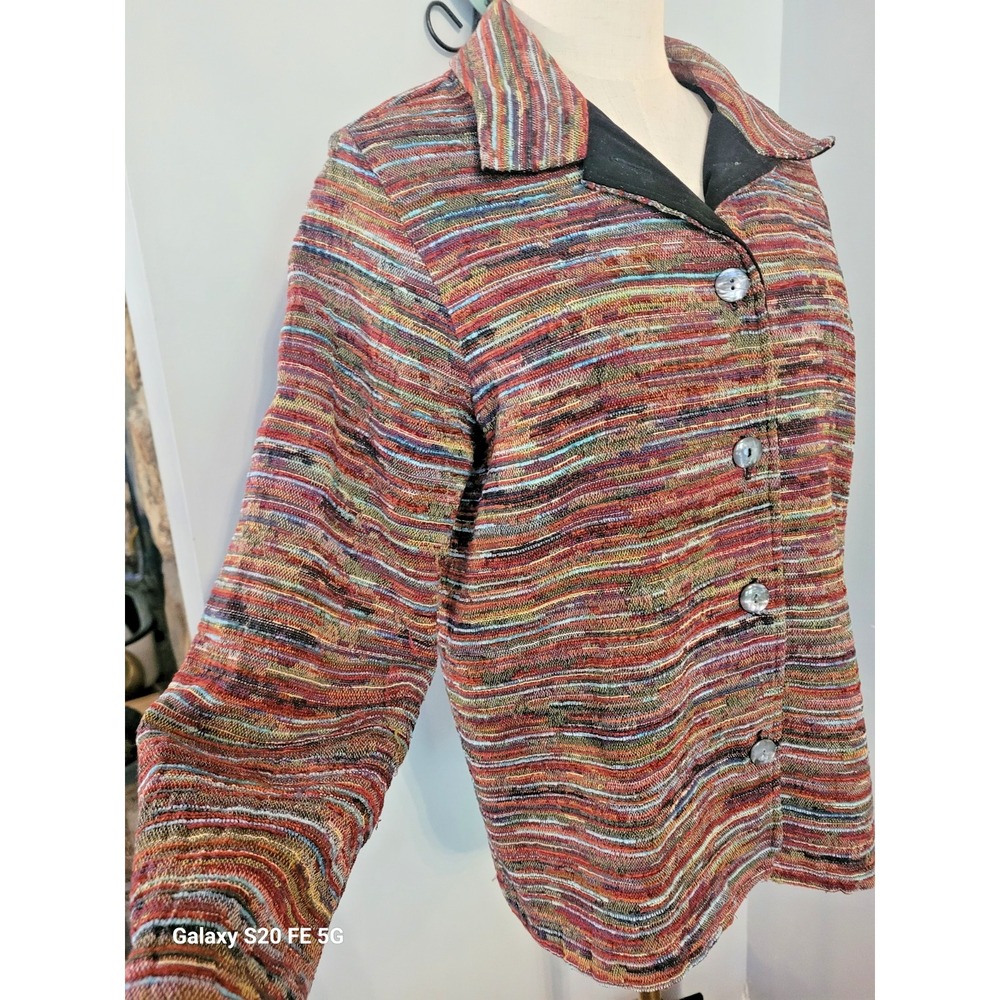 Coldwater Creek Womens Tapestry Woven Autumn Careerwear Blazer SZ Petite Large